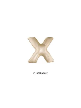 Ballon Aluminium Champagne ou Rose mordoré lettre -X- taille 102cm