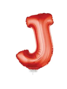 Ballon Aluminium rouge lettre -J- 41 cm