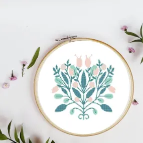  Point de croix, broderie facile, point de croix fleurs